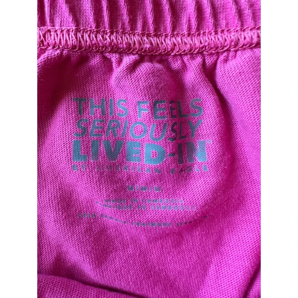 American Eagle Hot Pink Seriously Lived-In Cotton Lounge Shorts Womens Medium